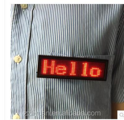 China Live Events Led Display led KTV name tag LED scroll bar name badge red tag for sale