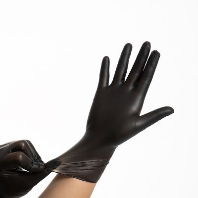 China Cheap Transparent Food Grade Black Powder Free Soft PVC Vinyl Personal Care Utility Gloves for sale