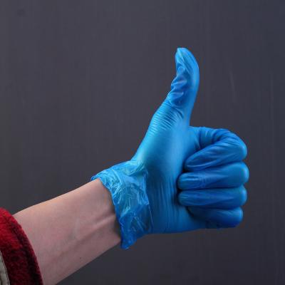 China Wholesale Food Service CE Certificate Disposable Food Service Powder Free Blue Vinyl Gloves for sale