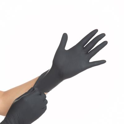 China Disposale China Wholesale Food Grade 3mil Cheap Safety Powder Free Black Pure Nitrile Gloves For Household Beauty Salon for sale