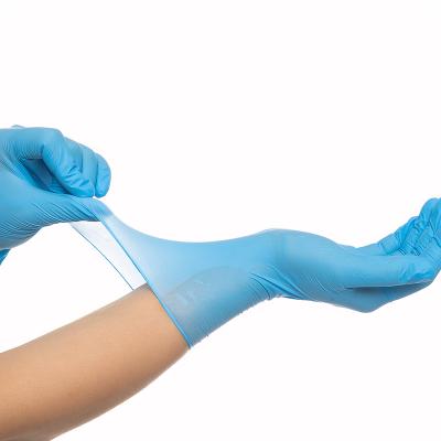 China Disposale China Factory Cheap Box 100pcs 9 Inch Blue Powder Nitrle Free Pure Gloves for sale