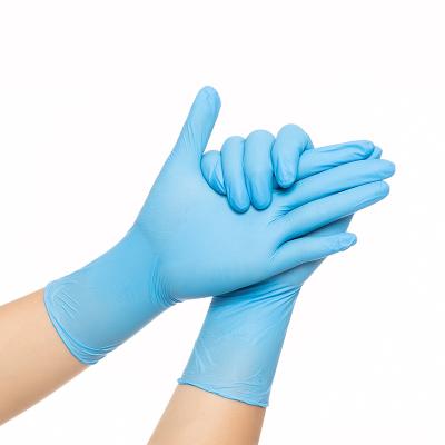 China Disposale 100pcs China Yiwu Manufacturer Powder Free Blue Nitrile Gloves for sale