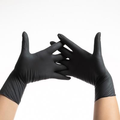 China 9 Inch Household Industry Food Grade Single-Use Thickened Size 6mil Powder Free Black Nitrile Gloves for sale