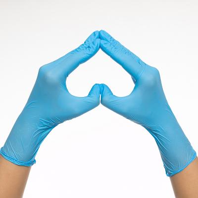 China Disposale China Yiwu Supplier EN374 Certificate Industrial Food Grade Powder Free Black Blue Pure Nitrile Gloves for sale