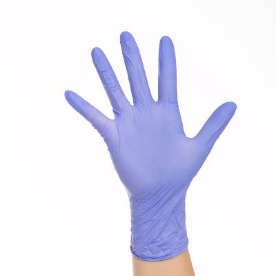 China Disposale OEM Customized Logo 100pcs Food Grade Latex Non Powder Free Purple Pure Nitrile Gloves For Tattoo Beauty Salon for sale