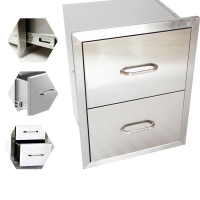 China Modern Kitchen Cupboard Stainless Steel Stile 3 Drawers Cabinet for sale