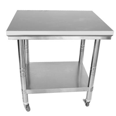 China Stainless Steel Kitchen Workbench Metal Scratch Proof Rustproof Workbench with Casters for sale