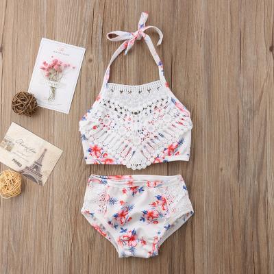 China Custom Made Baby Girls Size Floral Print Kids Swimwear Anti-UV Anti-UV Bathing Clothes Little Girls Tops for sale