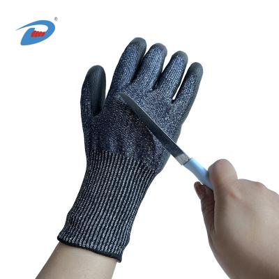 China Anti-slip Cut-Resistance Proformance Hppe 5level High Anti Abrasion Cut PU Coated Soft Labor Safety Work Gloves for sale