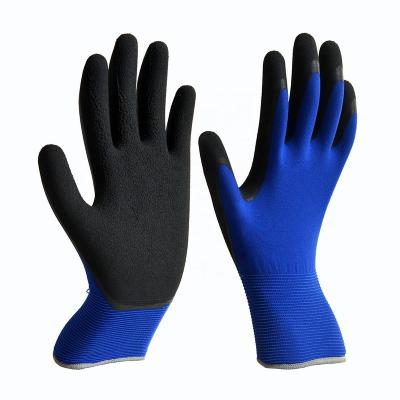 China Good Quality Flexible And Comfortable Safety Latex Varied Palm Nylon Gloves Coated Gloves for sale