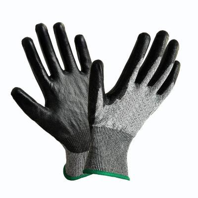 China Cut-Resistance Anti-Slip Anti-Abrasion Factory Manufacture Various Working Gloves Coating PU Black PU Coated Gloves for sale