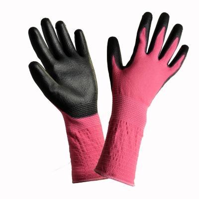 China Anti-Slip Special Hot Selling PU Finger Coated Gloves Black PU Palm Coated Gloves for sale