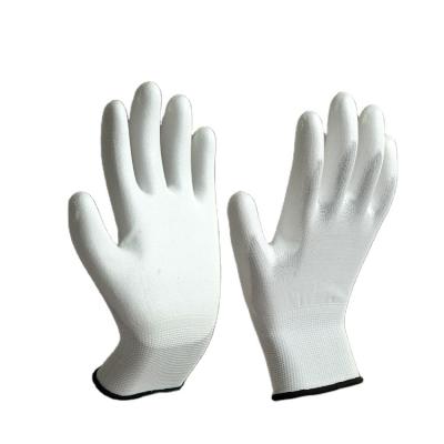 China Anti-slip Suitable for multiple scenarios white PU palm coated gloves coated working gloves for sale