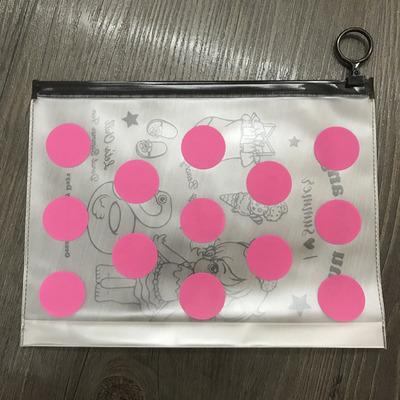 China Frosted Handled Cartoon PVC Zipper File Bag, Black Pull Ring Thickened File Bag, Jewelry Collection Bag Custom for sale