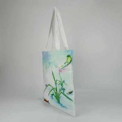 China Eco Friendly Wholesale Custom Printed Eco Friendly Recycle Plain Tote Shopping Canvas Organic Cotton Bag With Logo for sale