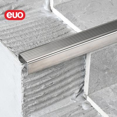 China Modern EU Anti-Slip Strips Pre Cut Non-Slip Outdoor Stair Treads Stair Nosing Profile for sale