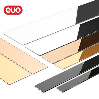 China euo modern colorful thin metal stainless steel decorative flat strip for wall, door, cabinet, ceiling decoration for sale