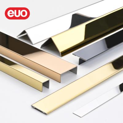 China Hot Selling Modern Euo T U L Flat Stainless Steel Tile Trim For Interior Decoration for sale