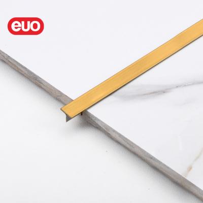 China 8mm t shape metal transition strip gold stainless steel euo customized trim tile modern for wall for sale