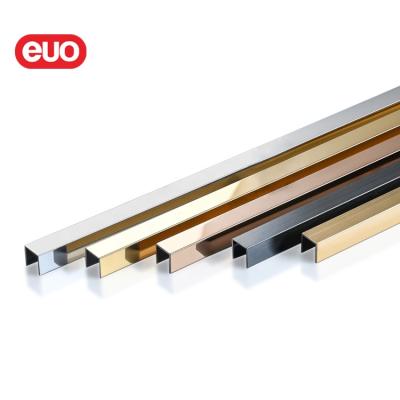 China Modern euo Exw price stainless steel u channel trim 20mm u decorative tile trim floor transition profile for sale