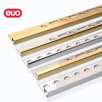 China Modern euo polished stainless steel angle trim Q shape floor trim gold marble trim profile for wall edge for sale