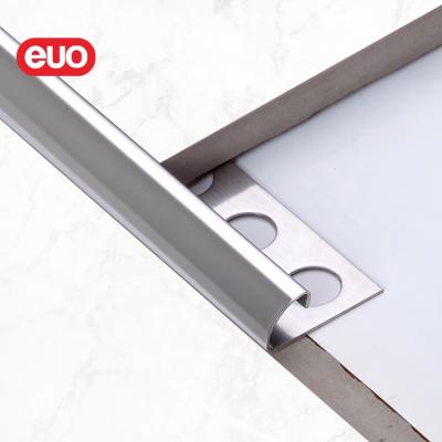 China Modern EU Customized OEM Exclusive Different Logo Stainless Steel Tile Trim Free Sample Shapes Metal Wall Corner Edge Tile Trim for sale