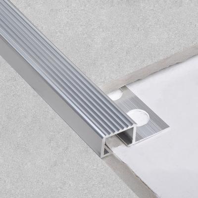 China Factory price modern aluminum stair euo strip stair anti-slip nose for spc flooring metal stair flair for sale