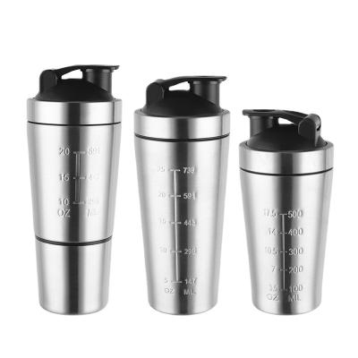 China Sustainable Sports Gym Stainless Steel Whiskey Ball Mixer Custom Protein Shaker Bottle for sale