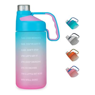 China Viable High Quality 64oz Straw Leakproof BPA Free Motivational Sports Empty Water Bottle for sale