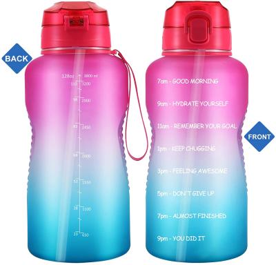 China Hot Viable Custom High Quality Plastic Motivational Sports 1gallon Amazon Empty Water Bottle Logo PETG for sale