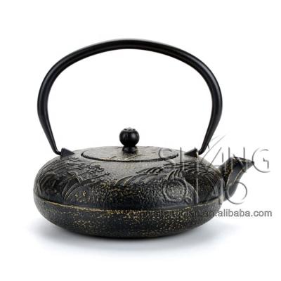 China Sustainable Healthy Bronze Cast Iron Tea Kettle Pot With Removable Stainless Steel Filter for sale