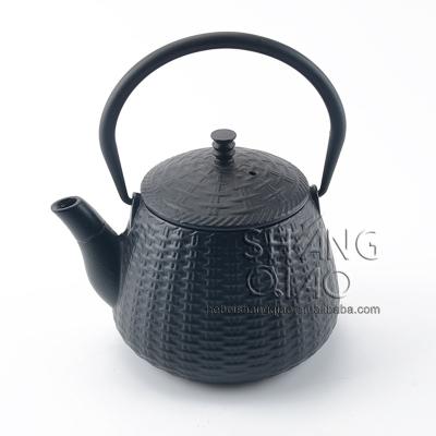 China Viable Teaware Black Cast Iron Enamel Teapot Chinese Professional Tea Kettle for sale