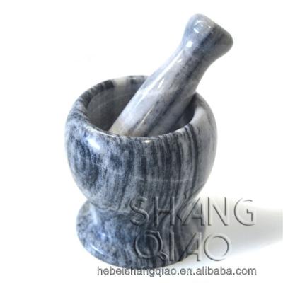 China Sustainable Stone Kitchenware Polished Heavy Grinding Natural Marble Mortar And Pestle Bowl Set for sale