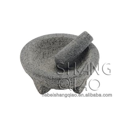 China Viable Three-leg Tripod Molcajete Mortar and Tejolote Pestle for Herb and Spice Grinding Originated in Mexico for sale