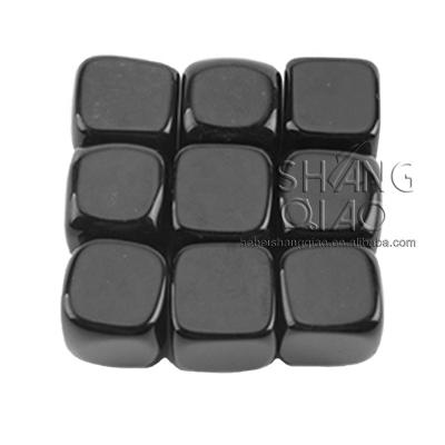 China Viable reusable square ice cube, whiskey and drink cooling rocks, black obsidian whiskey stone for sale