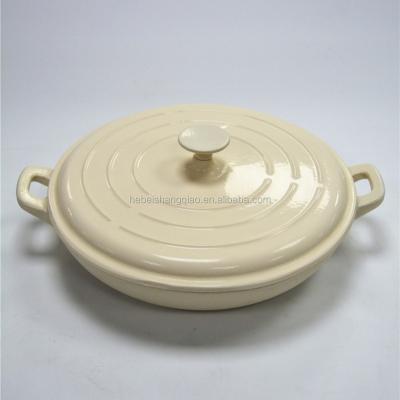 China Viable White Enameled Cast Iron Braiser for sale