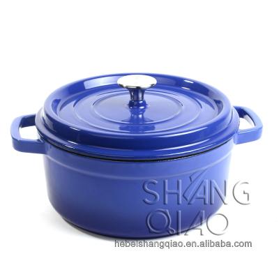 China Sapphire Enamel Cast Iron French Viable Casserole for sale