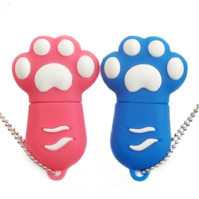 China Animal Popular Pendrive 16 Gb Mini USB Memory Stick Paw Bear Paw PVC USB Flash Drive For Iphone Samsung Huawei for sale