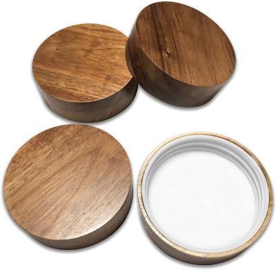 China Various Wooden Lid Promotional Wooden Goods Using Glass Jar Wooden Lid Wooden Lids For Jars for sale