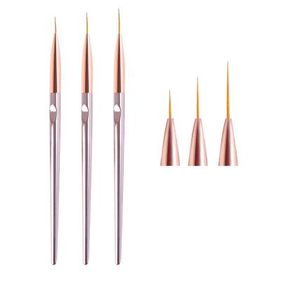 China Nail Art Hot Popula Pink Finger Nail Drawing Clear Pen Private Label Nail Brush Painting Acrylic Handle Coating Nail Brush Play for sale