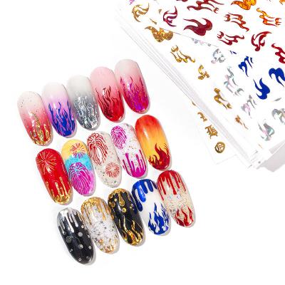 China Easy Apply 2020 New 3D Firework Sticker Fire Nail DIY Stickers Sticker For Decoration for sale