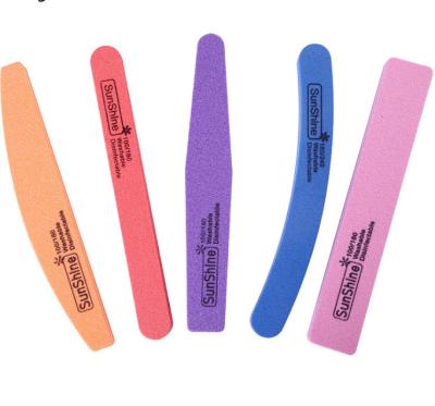 China Personal or Salon Nail Washable Disposable Nail Tools Pad Sanding Block Around Curved Sponge Nail File for sale