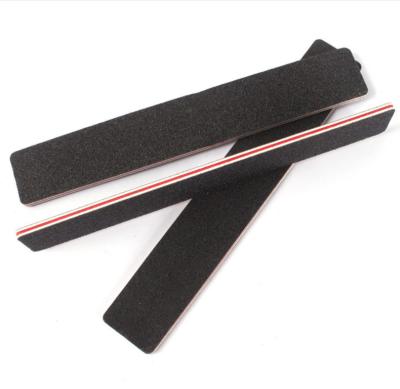 China Wholesale Disposable 100/180 Sandpaper Sandpaper Personal Or Salon Nail Red PP Red Black Sides Board Square Nail File for sale