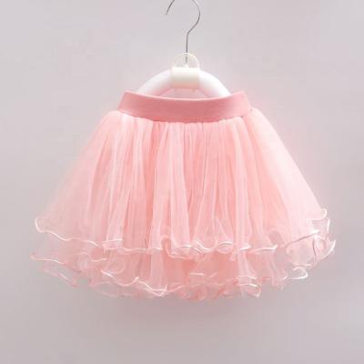 China 2021 Fashion 5color Breathable Mesh Fluffy Rainbow Kids Princess Girls Kids Tutu Lace Cupcake Dress New Design Skirts Shorts for sale