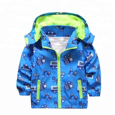 China 2018 Viable Hot Selling Boutique Kids Boys Baby Clothing Cartoon Cars Printing Hooded Coated Jackets for sale