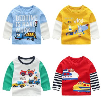 China New Fashion Embroidery Boy Clothing Custom 100% Cotton Baby Boy Viable Use Long Sleeve Cartoon T-shirts for sale