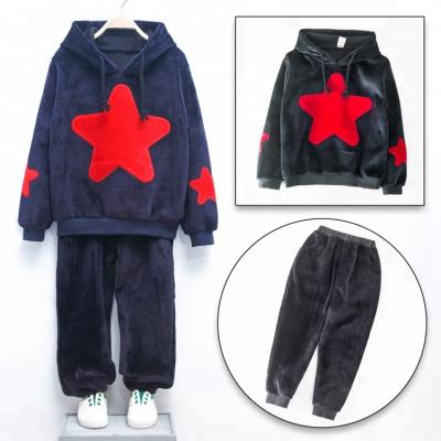 China Baby Clothes Sets 2018 Autumn Winter Fashion Kids Clothing Toddler Baby Boy Pleuche Star Suits Child Set Two Piece Tracksuit Tops+Pant velvet Te koop