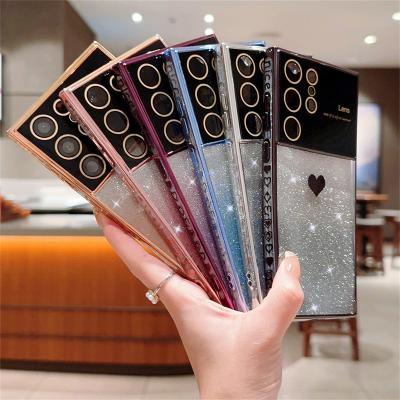 China Luxury Love Heart Gradient Glitter Shockproof Case For Samsung s23 s22 ultra plus s21 s20 NOTE 20 Fe a54 a14 a24 a23 a53 a52 5G soft cover for sale