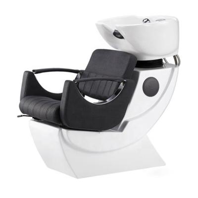 China Super Comfortable Wholesale Portable Washing Shampoo Chair Barber Hair Beauty Salon Furniture Backwash Unit Massage Shampoo Sink With Basin Chair for sale