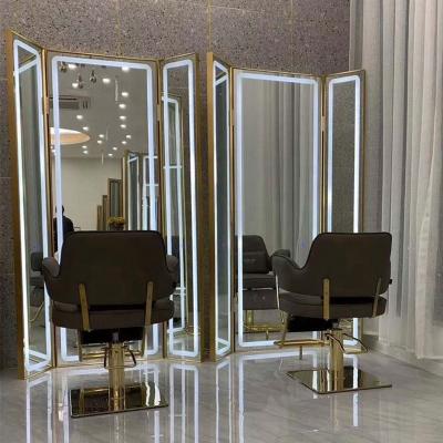 China Modern GetGold Hot Sale Salon Spa Wall Mounted Decorative Smart Screen Touch LED Light Barbershop Mirror for sale